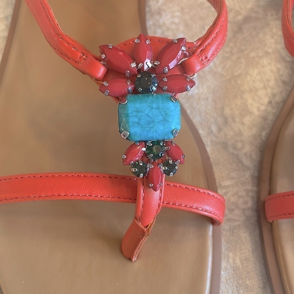 Brand New Naturalizer Melon Sorbet Embellished Felicity Sandals Slip On Thongs - Picture 4 of 14